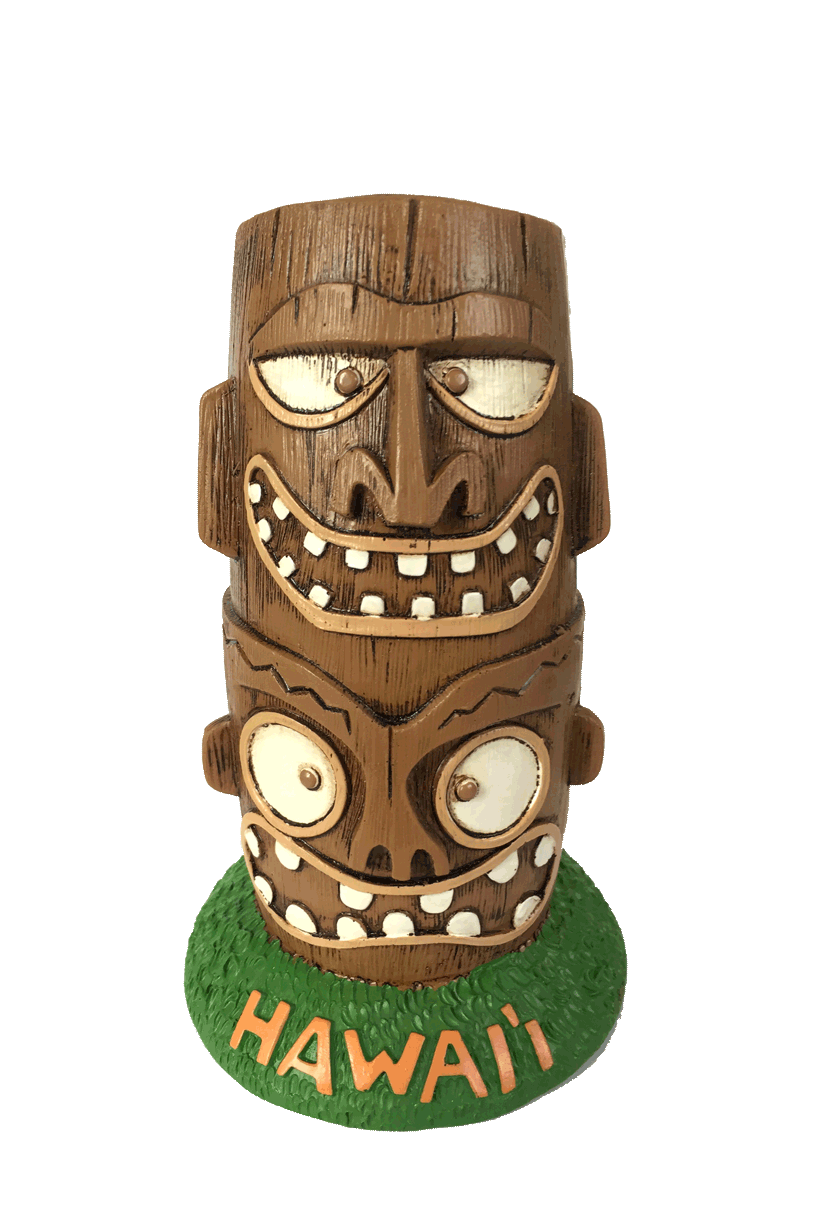 Hawaii 2-Head Tiki Coin Bank